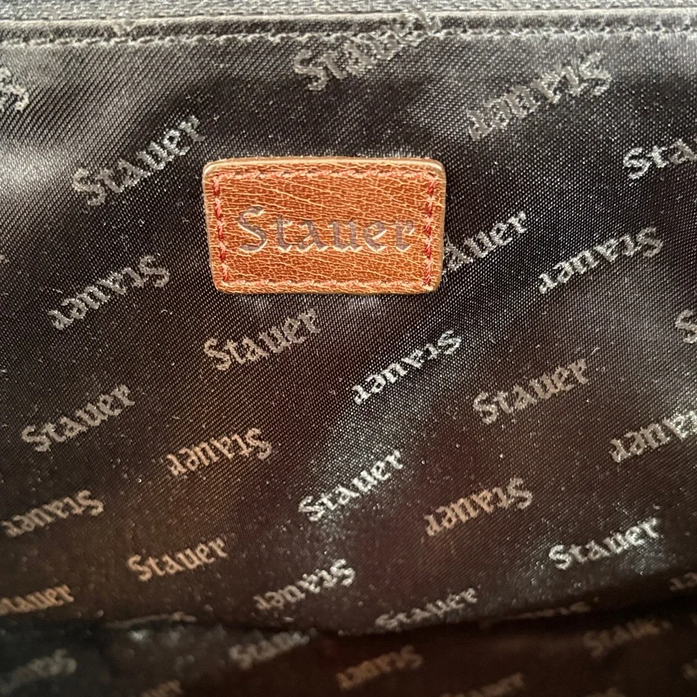 Vince Camuto Men's Classic Brown Leather Briefcase